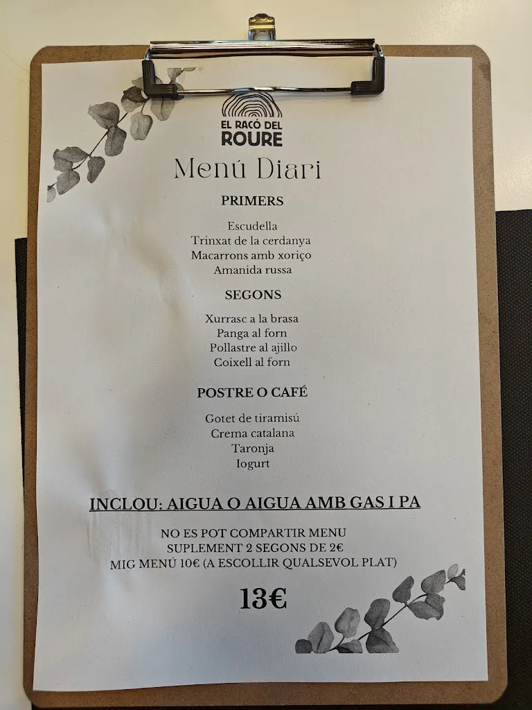Menu_El Raco del Roure_Begues_immagine_2