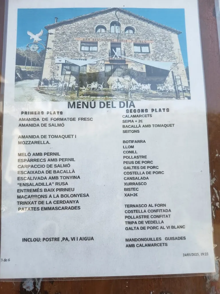 Menu_Restaurant Baix Pirineu_Borredà_image_1