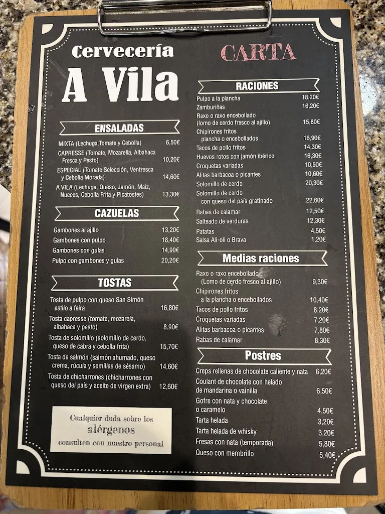 Menu_Cerveceria A Vila_Negreira_image_1
