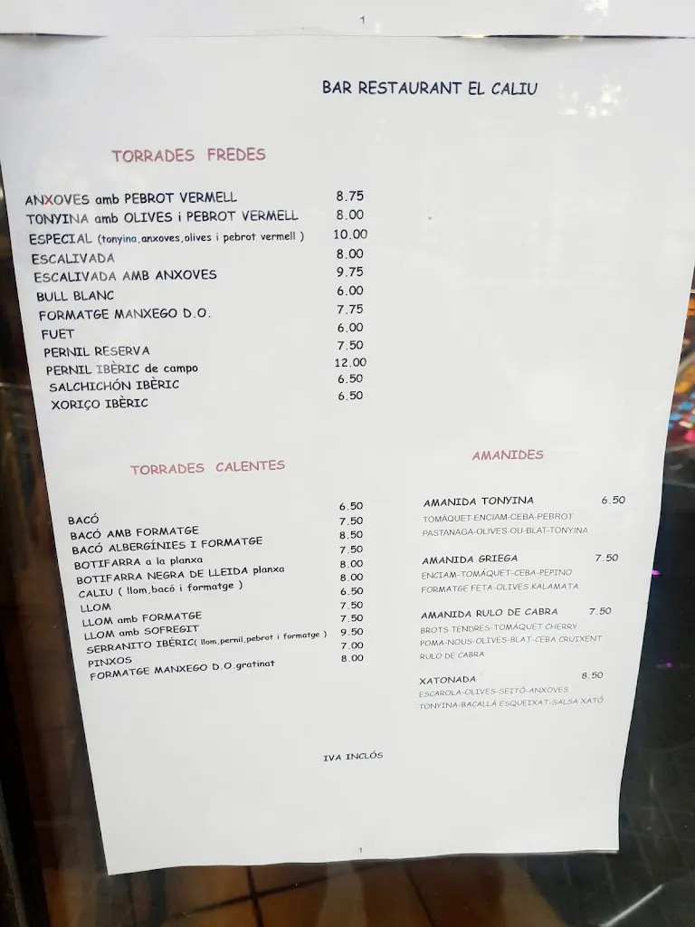 Menu_Bar Restaurant Caliu Barberà_Barberà del Vallès_image_3