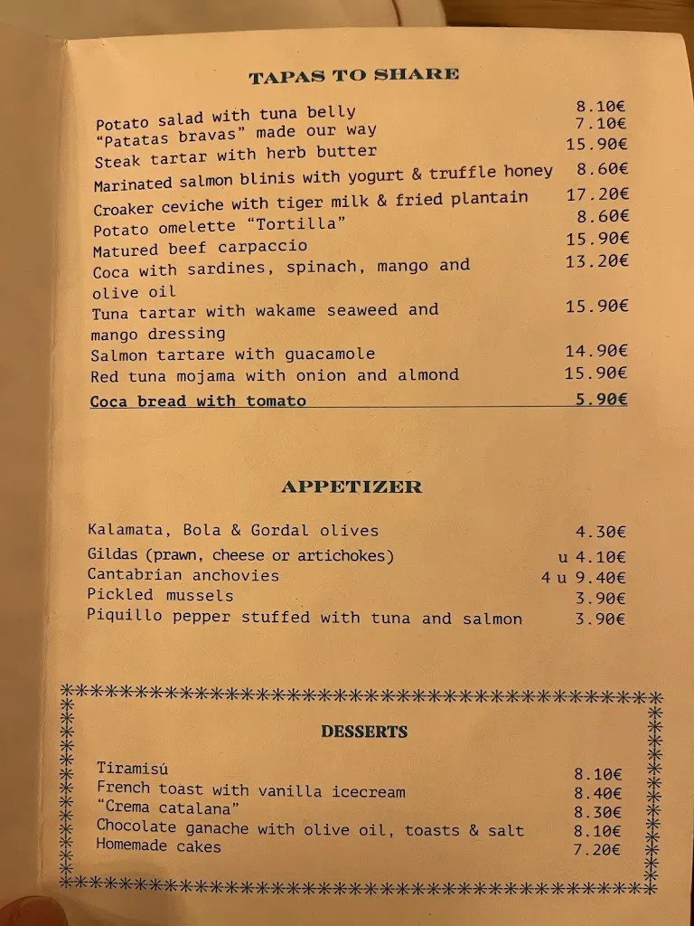 Menü_Casa Lolea Barcelona_Barcelona_Bild_4