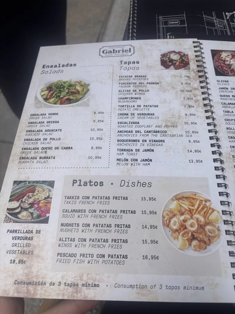 Menu_Restaurant Gabriel Barcelona – Seafood, Tapas & Paellas_Barcelona_image_3