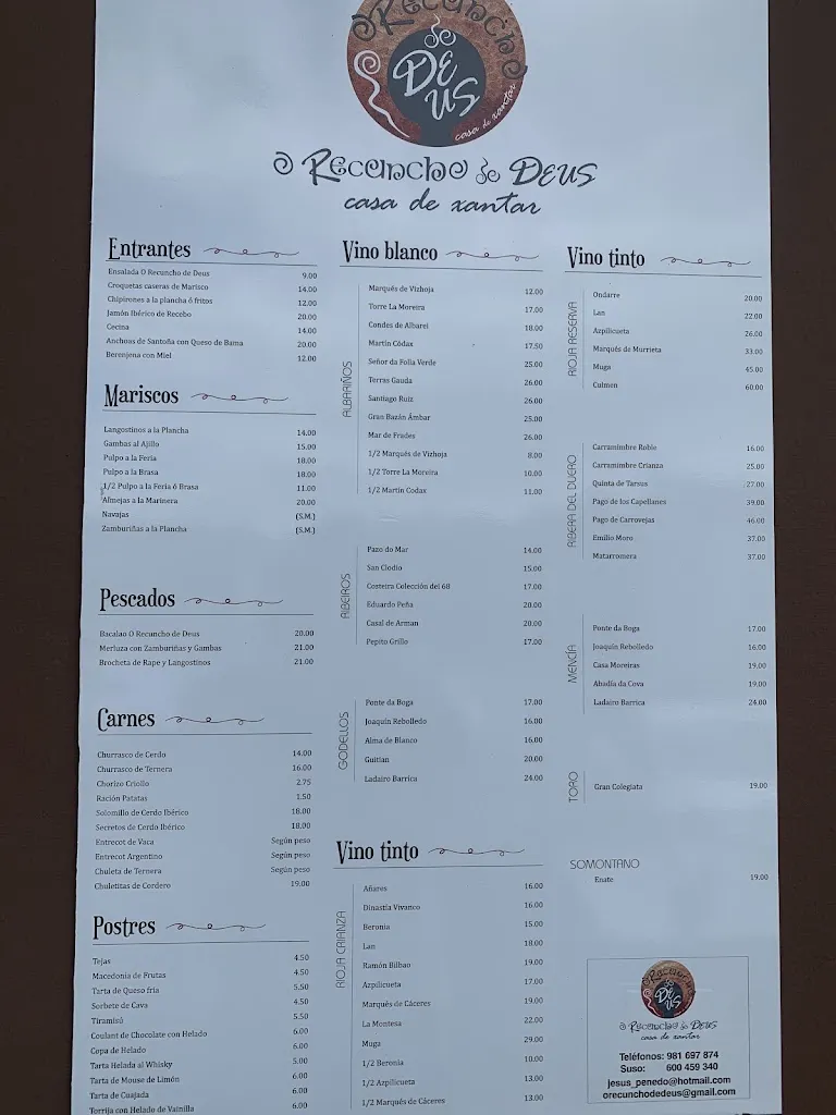 Menu_Mariñaos Restaurante y Marisqueria_Oroso_image_1