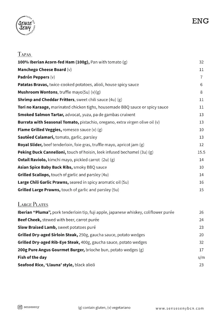 Menu_SENSE SENY | Restaurante Barcelona_Barcelona_immagine_1