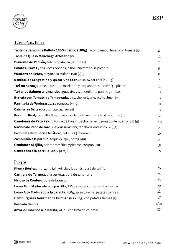 Menu_SENSE SENY | Restaurante Barcelona_Barcelona_immagine_3