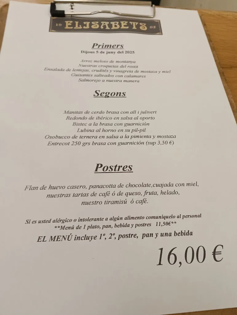 Menu_Elisabets Restaurant_Barcelona_immagine_3