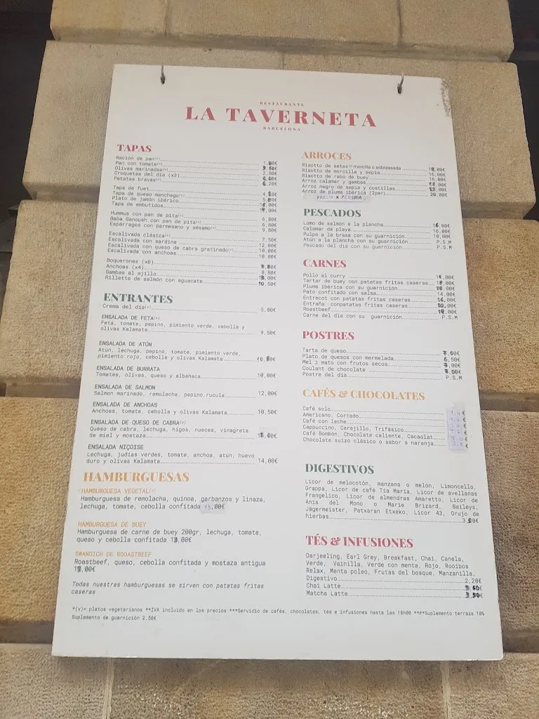 Menu_Restaurant La Taverneta Barcelona_Barcelona_image_1