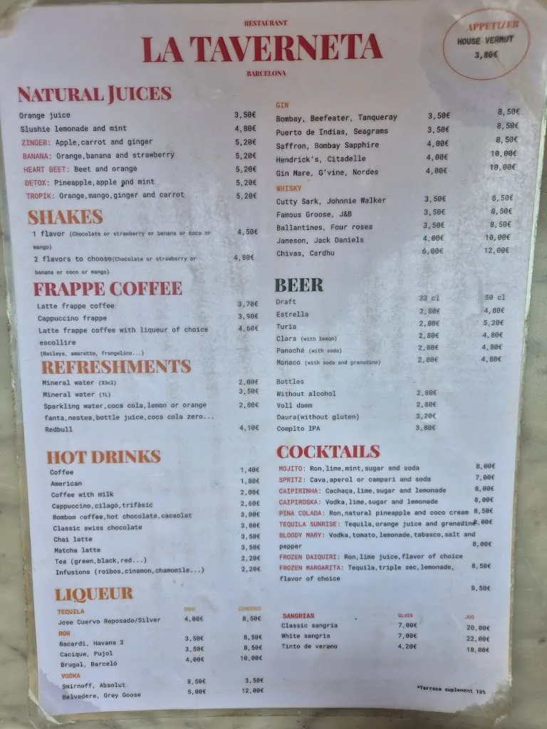 Menu_Restaurant La Taverneta Barcelona_Barcelona_image_2