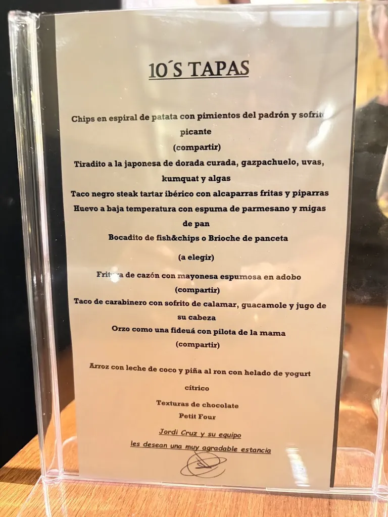 Menu_Ten's Tapes Restaurant Barcelona_Barcelona_image_1