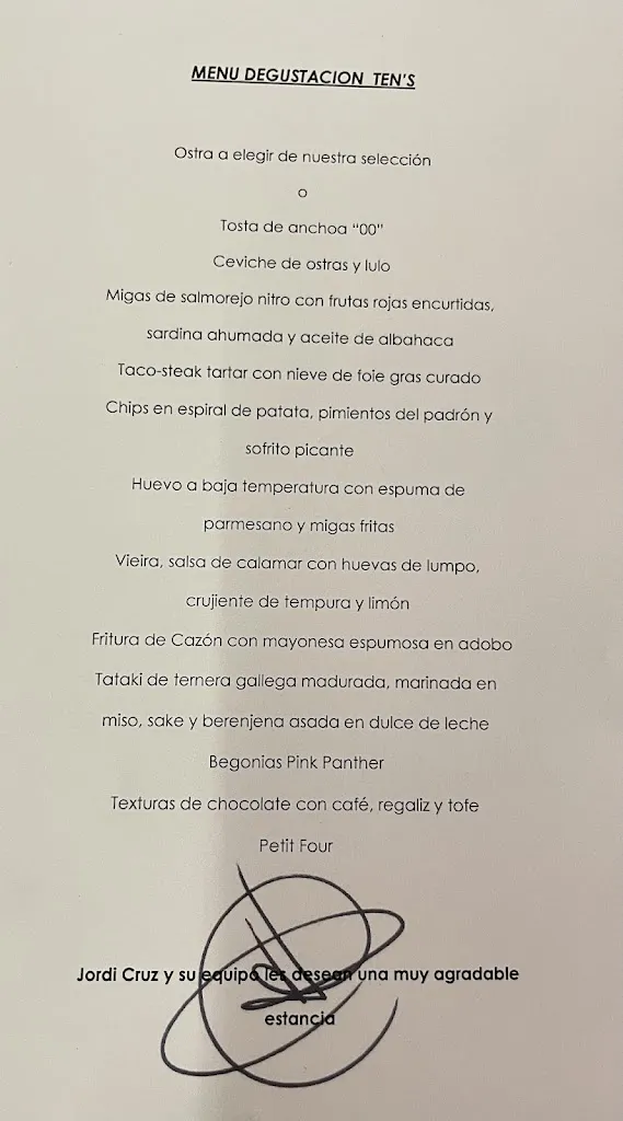 Menu_Ten's Tapes Restaurant Barcelona_Barcelona_image_2