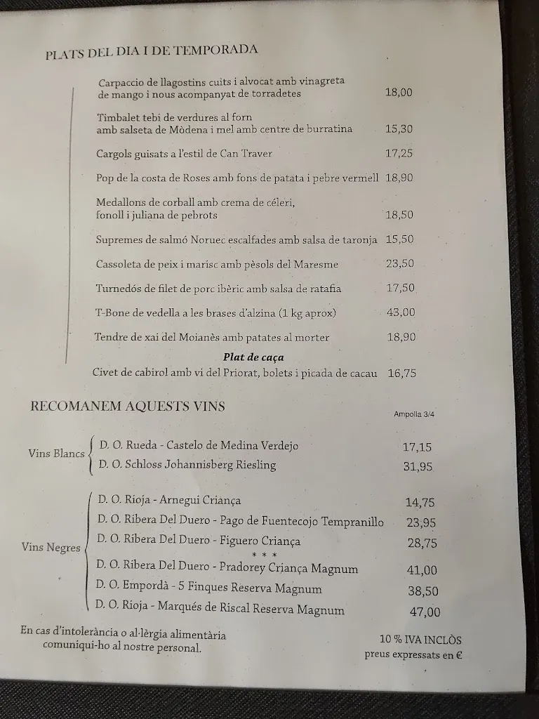 Menu_Can Traver Restaurant - Bigues i Riells del Fai_Bigues i Riells_immagine_1