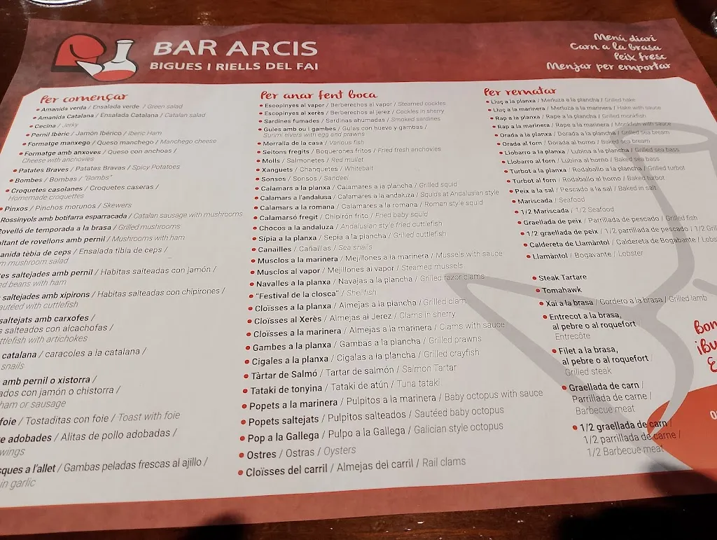 Menu_Bar Arcis_Bigues i Riells_image_2