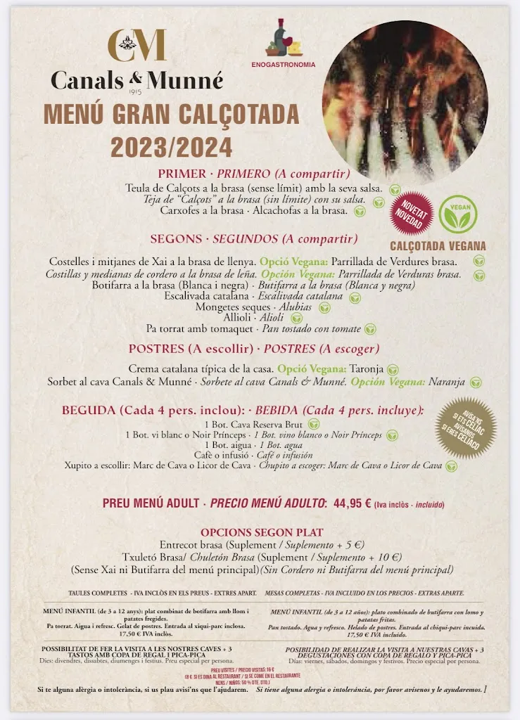 Menu_Restaurant Canals & Munné. Arrosos a la brasa. Dinars per grups._Cabrera dAnoia_image_1