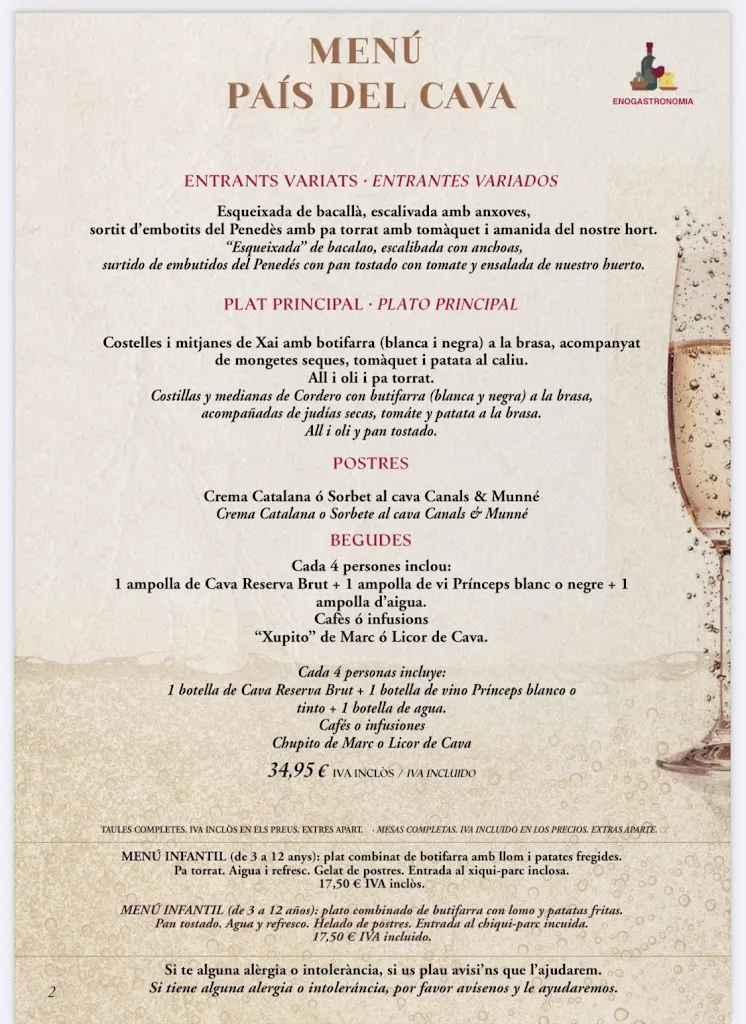 Menu_Restaurant Canals & Munné. Arrosos a la brasa. Dinars per grups._Cabrera dAnoia_image_2