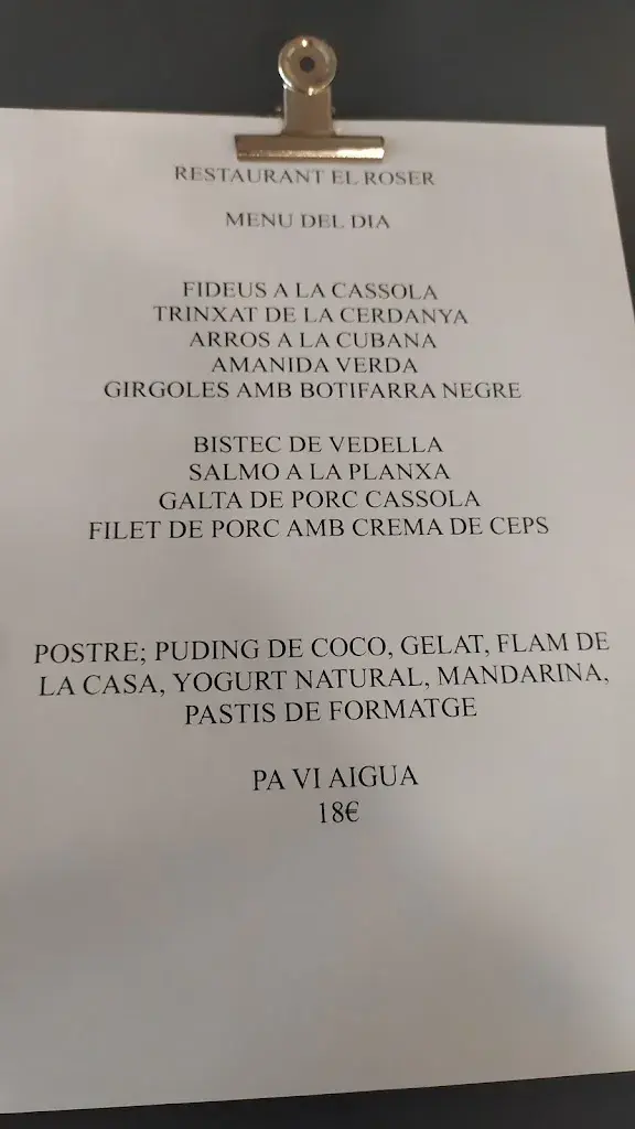 Menu_Bar - Restaurant El Roser_Calldetenes_image_1