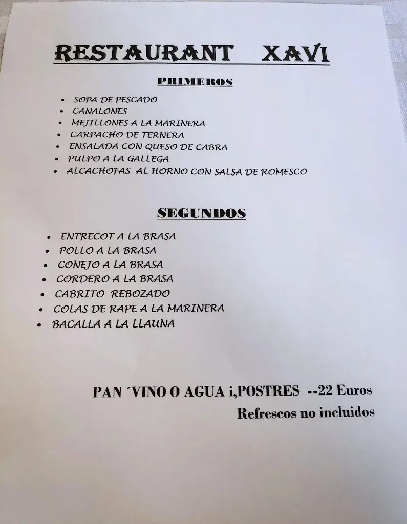 Menu_BAR RESTAURANT XAVI_Callús_image_3