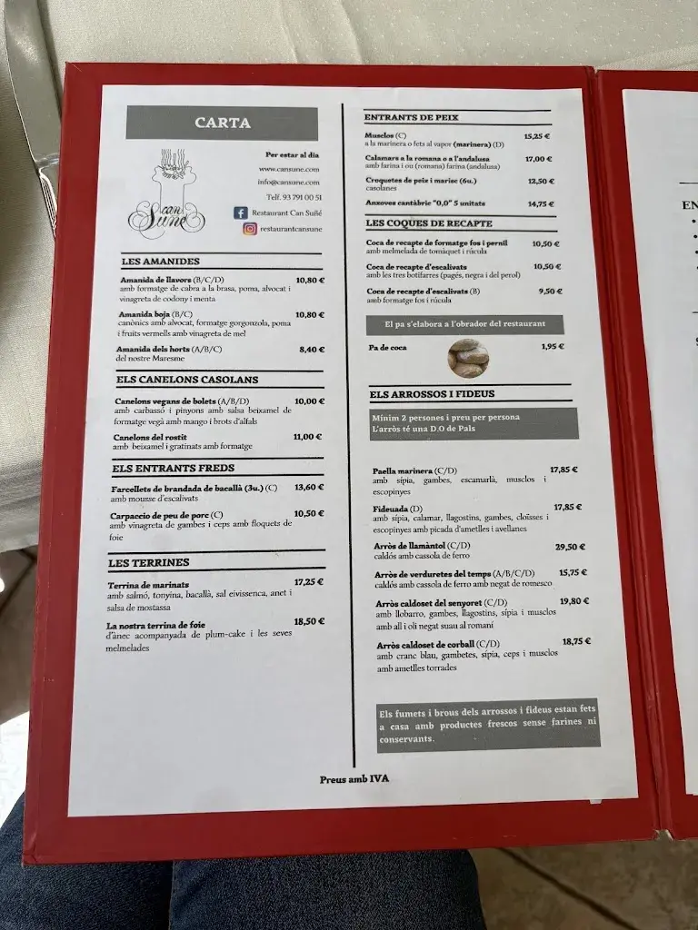 Menü_Can Suñé Restaurant_Caldes dEstrac_Bild_2