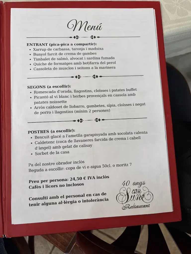 Menü_Can Suñé Restaurant_Caldes dEstrac_Bild_3