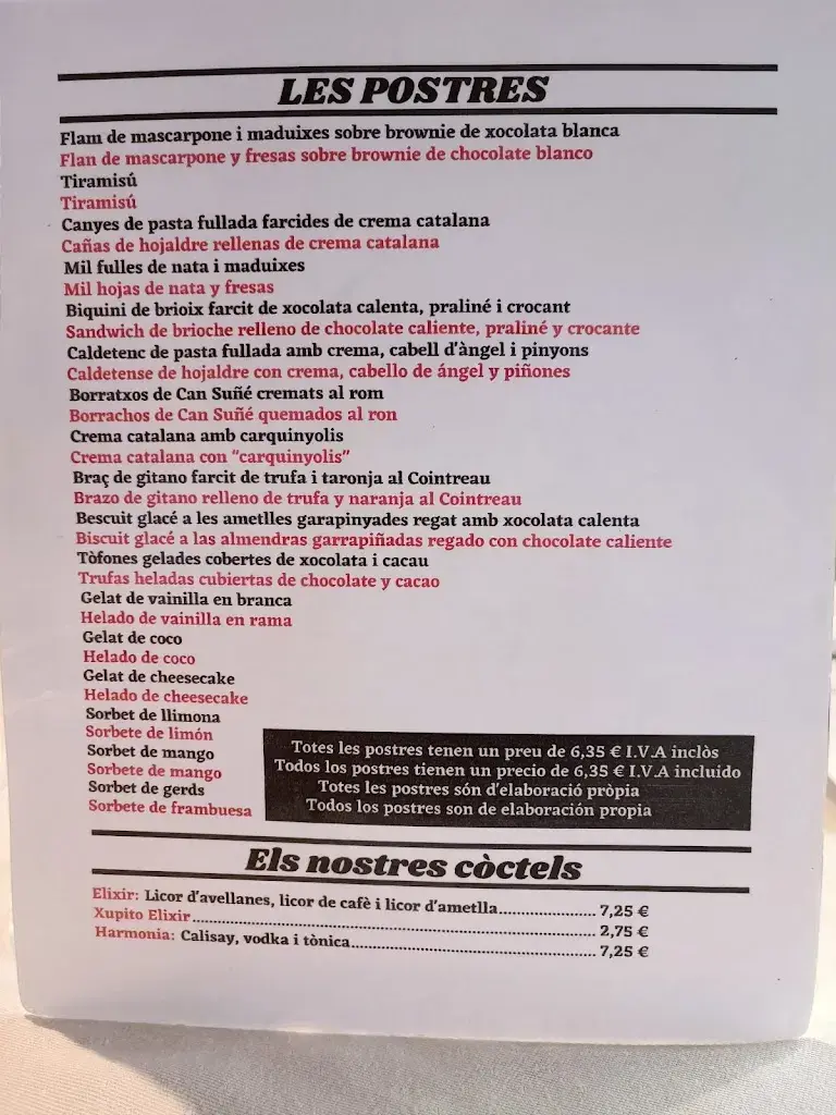 Menü_Can Suñé Restaurant_Caldes dEstrac_Bild_4