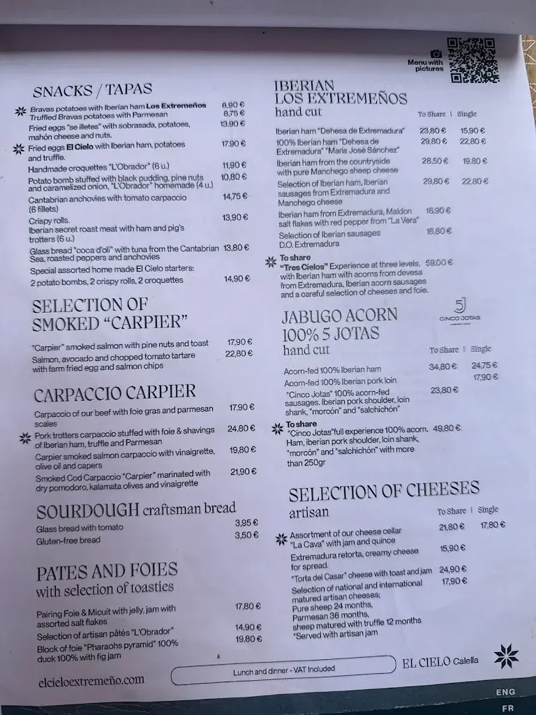 Menü_El Cielo Calella - Los Extremeños_Calella_Bild_3