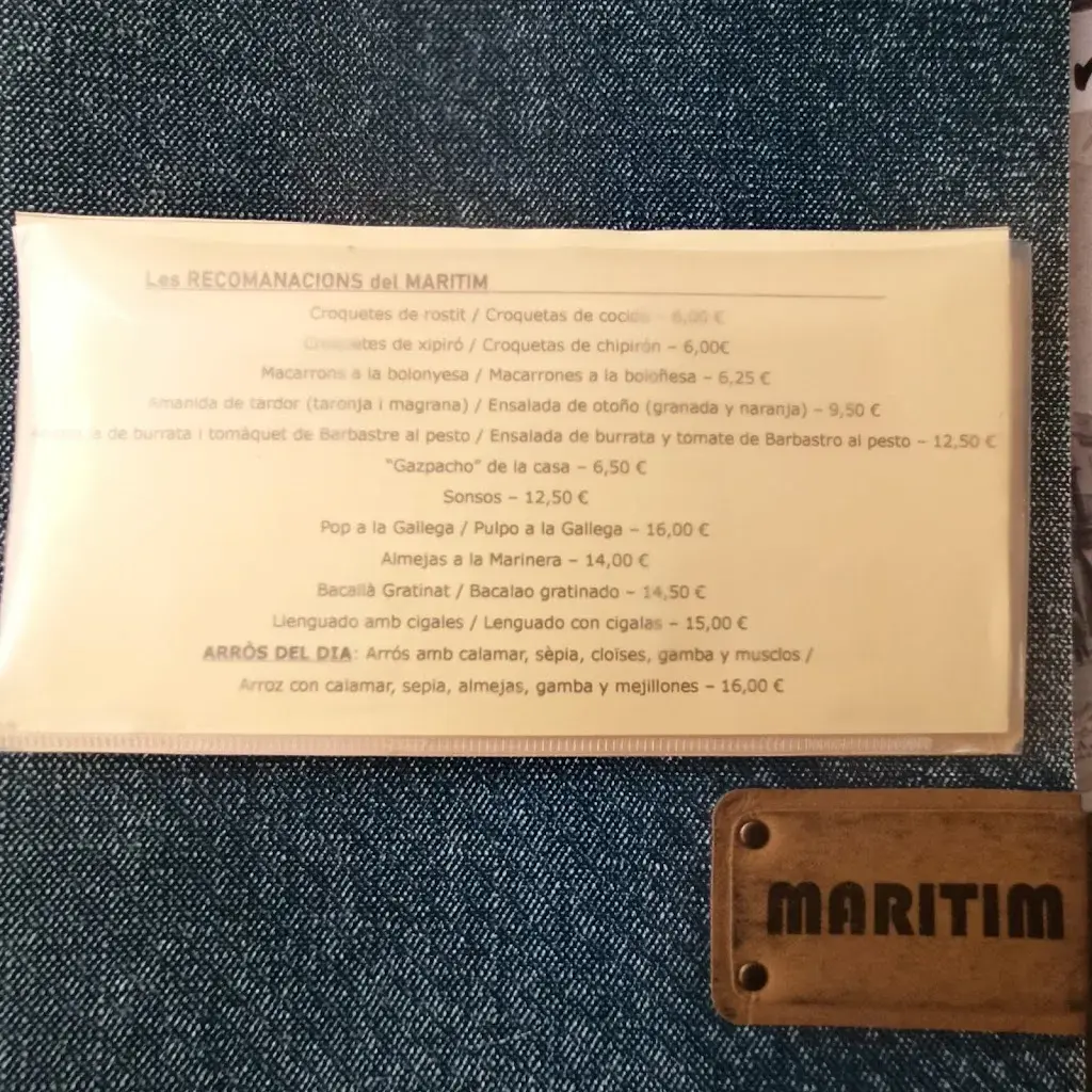 Menu_Restaurant Maritim_Calella_image_1