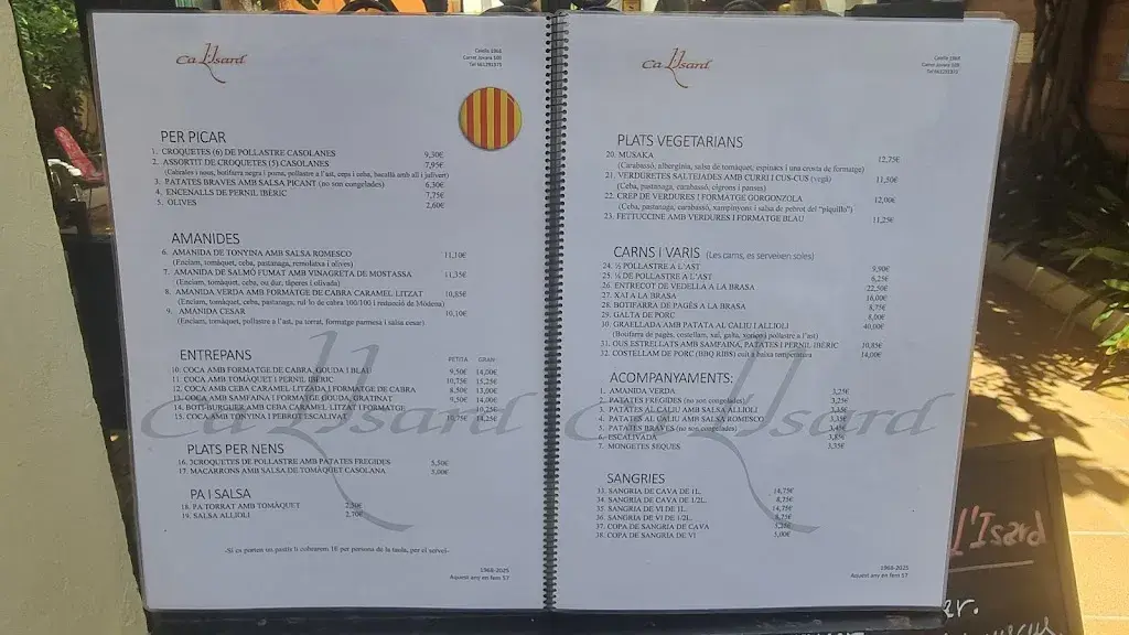 Menu_Restaurant Ca L'Isard_Calella_image_1