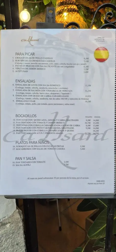 Menu_Restaurant Ca L'Isard_Calella_image_4