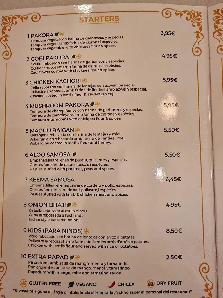 Menu_KURKUMA INDIAN RESTAURANT_Calella_image_2