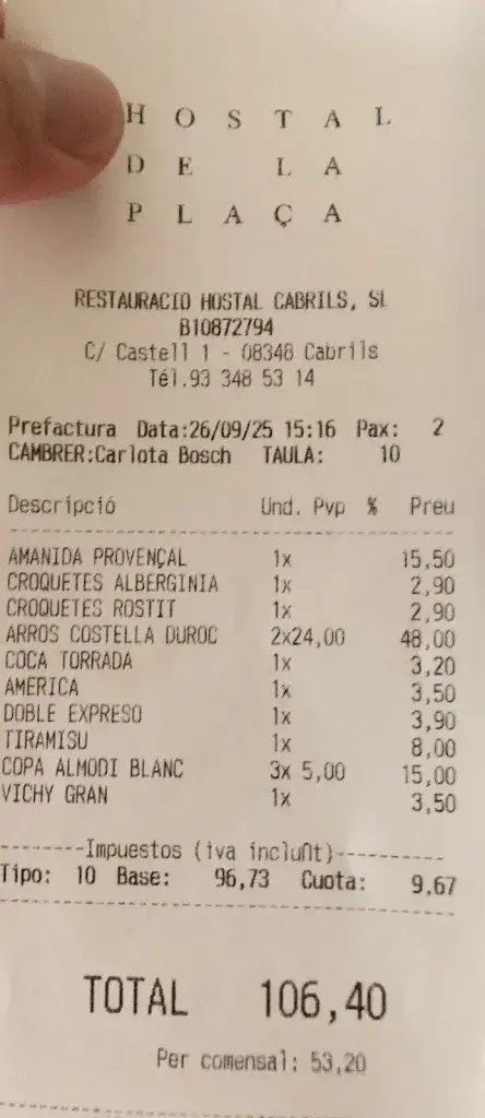 yummy 'N easy_Hostal de la Plaça_Cabrils_recensione