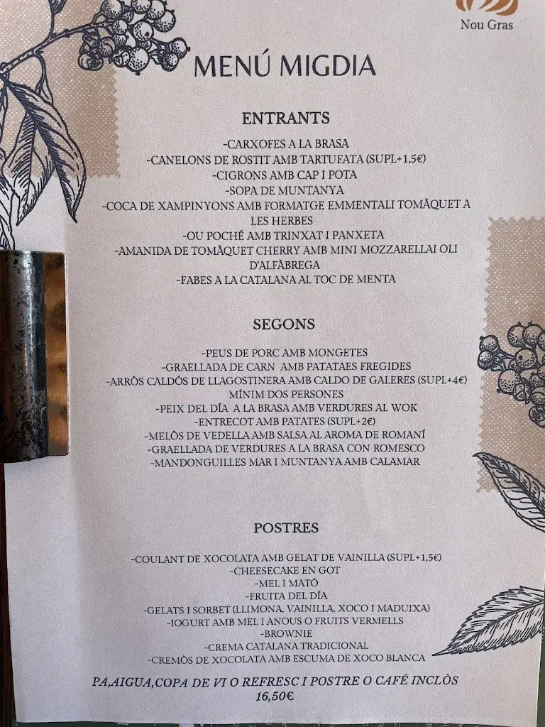 Menu_Nou Gras Restaurant_Cabrils_immagine_2