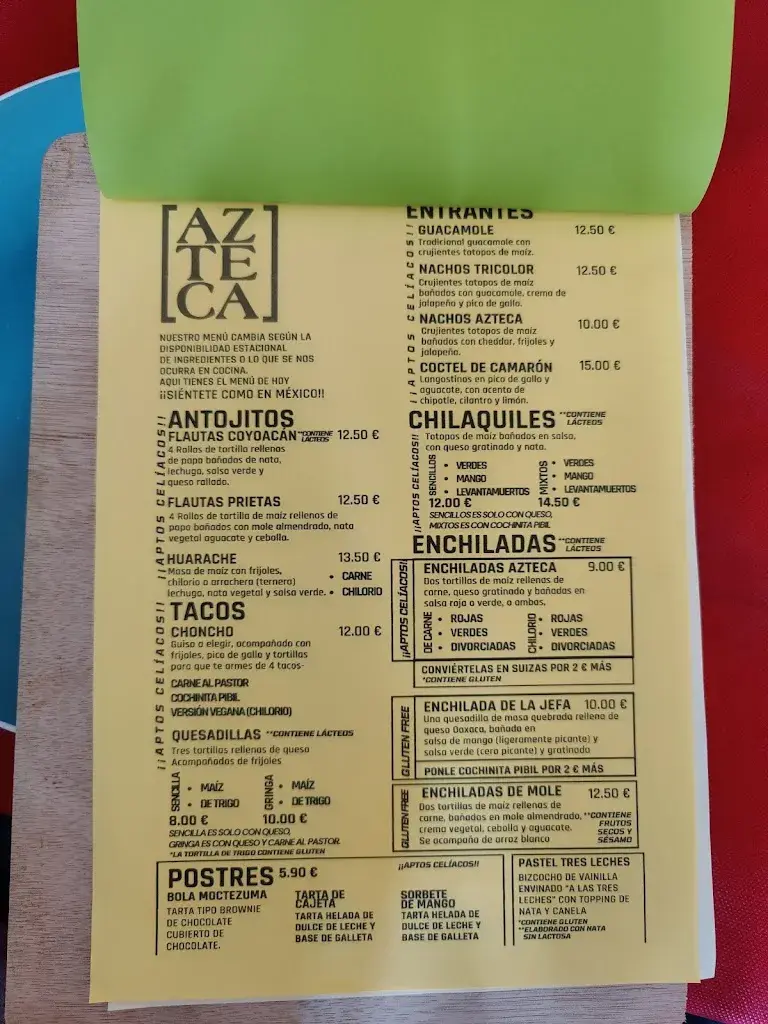 Menu_Azteca Tasting Narón_Narón_image_2