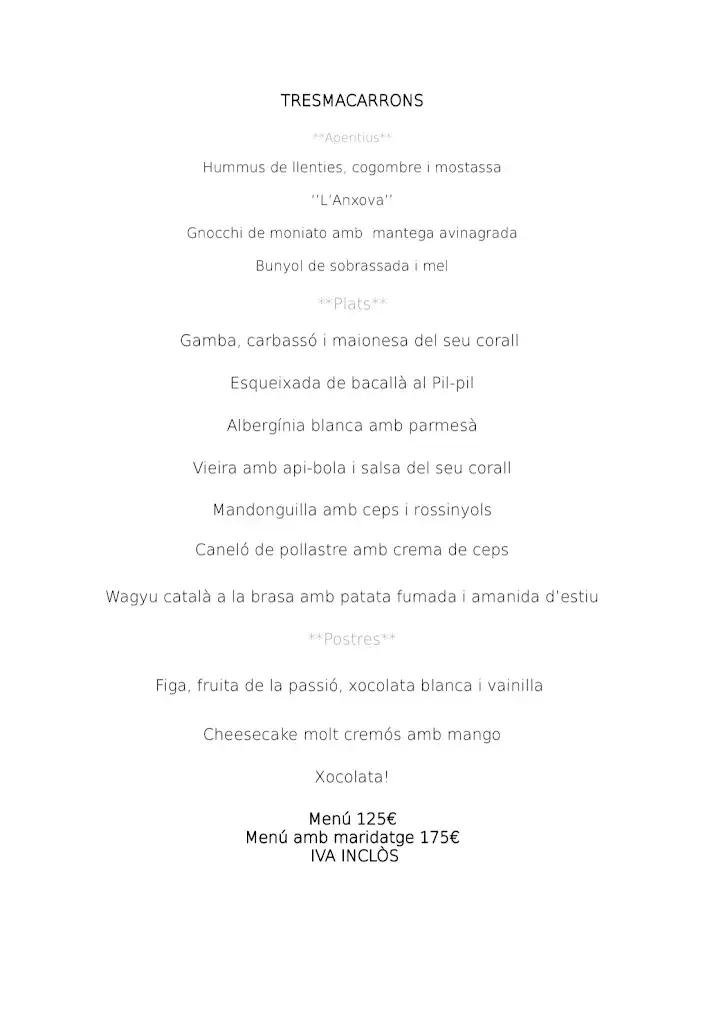 Menu_Restaurant Tresmacarrons_Cabrils_image_1