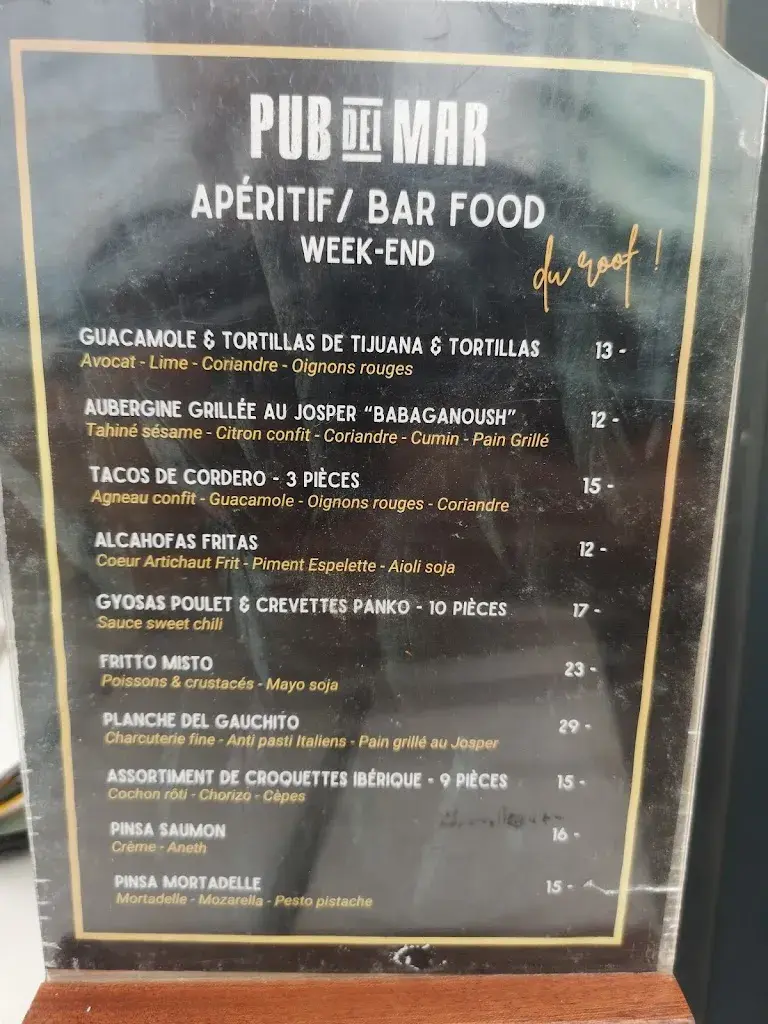 Menu_Pub del Mar - Restaurant Canet-En-Roussillon_Canet de Mar_image_2