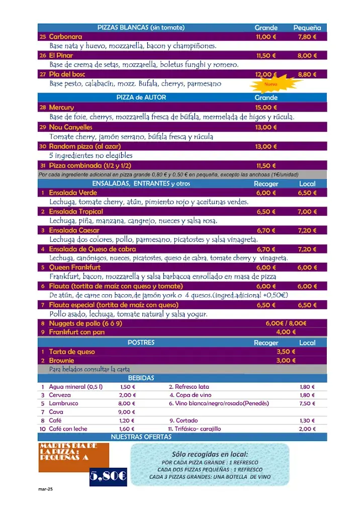 Menu_Queen Pizza_Canyelles_immagine_1