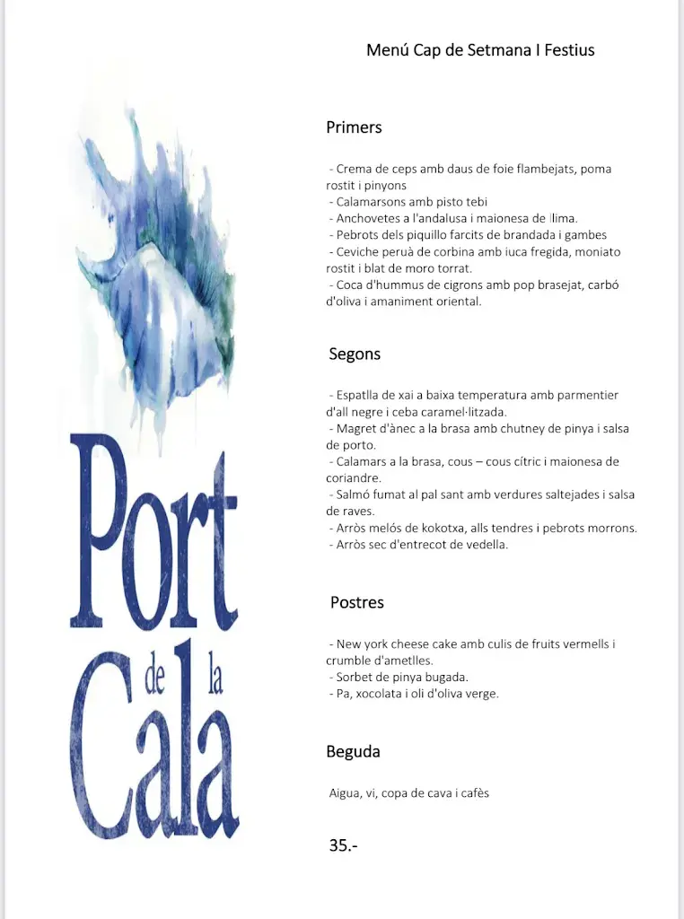 Menu_El port de la cala_Canyelles_image_1