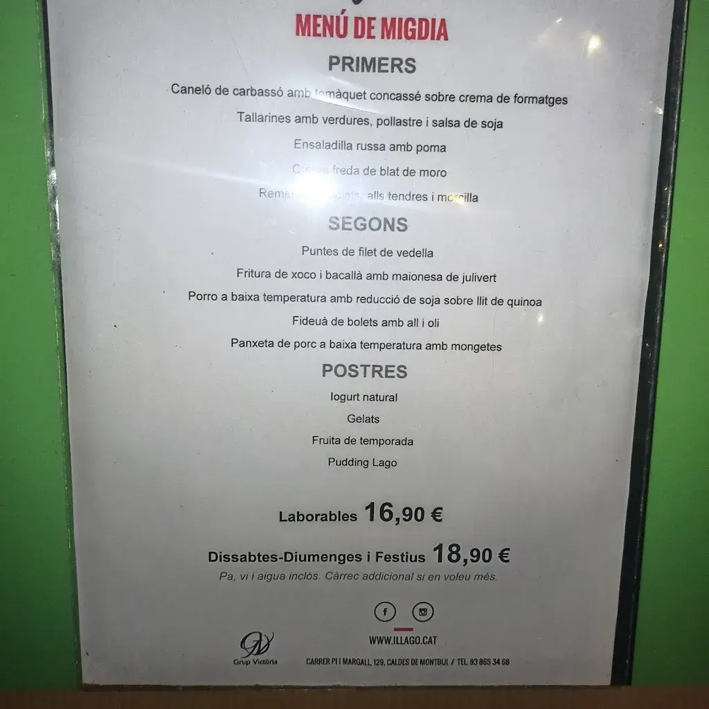 Menu_Pizzeria Il Lago_Caldes de Montbui_image_1