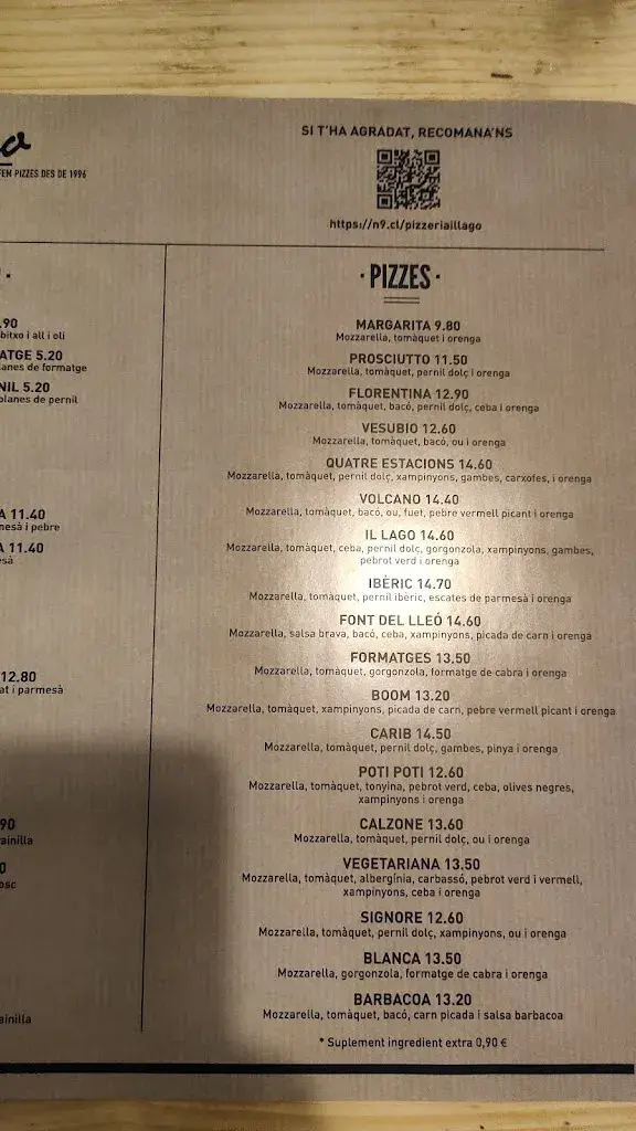 Menu_Pizzeria Il Lago_Caldes de Montbui_image_2