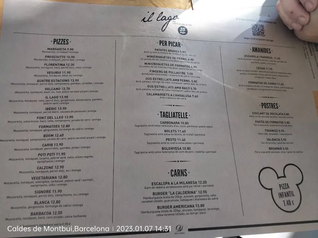 Menu_Pizzeria Il Lago_Caldes de Montbui_image_3