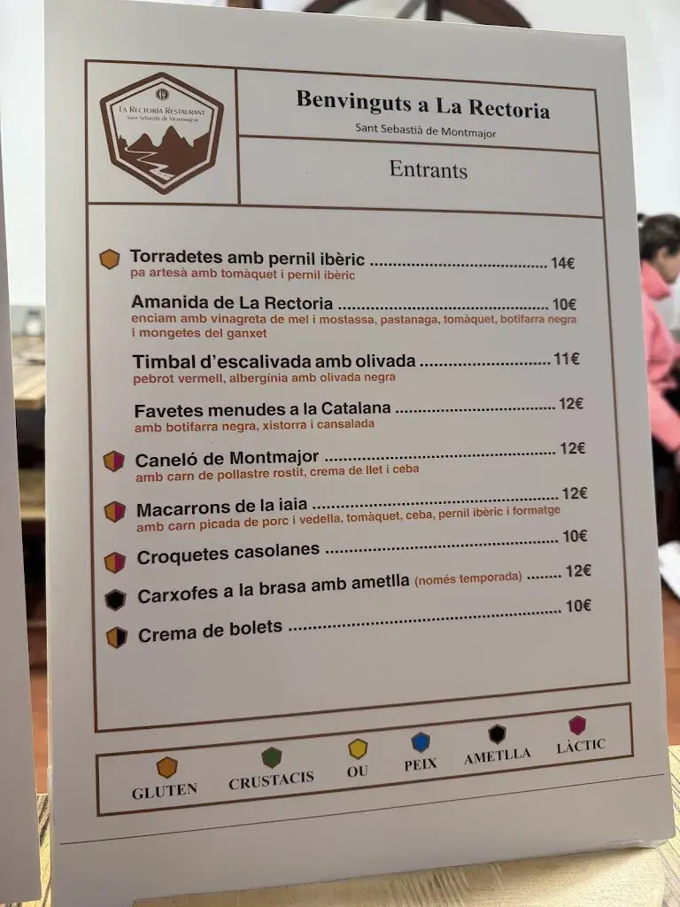 Menu_Restaurant la Rectoria de Sant Sebastià de Montmajor_Caldes de Montbui_image_3