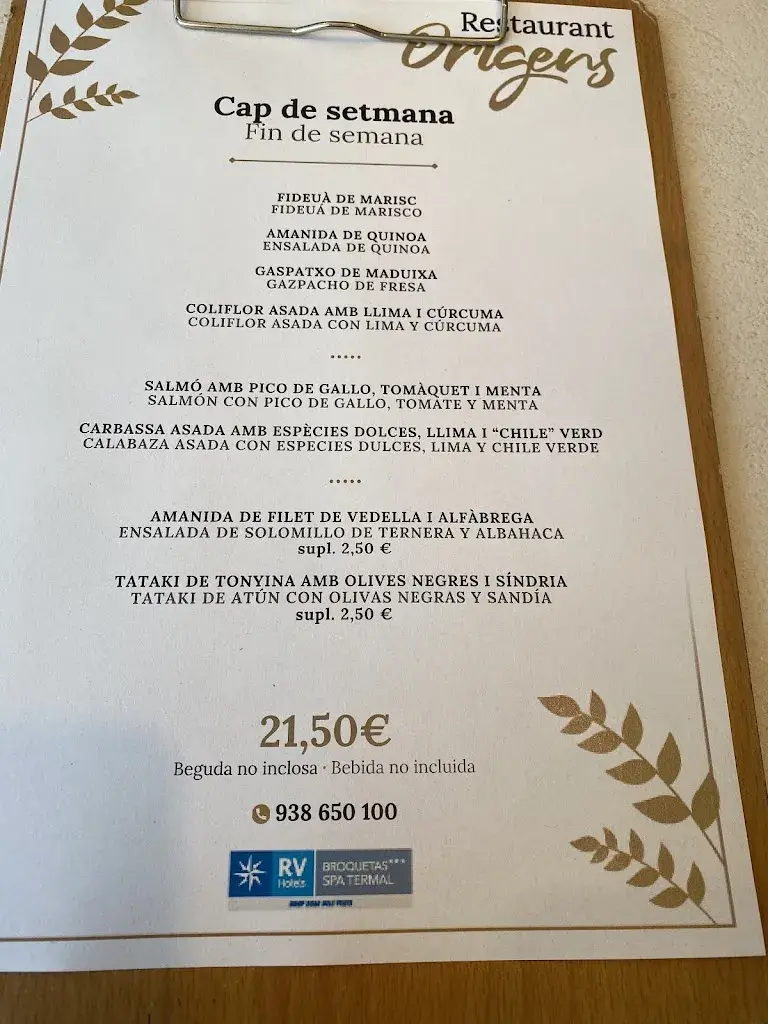 Menu_Restaurant Orígens_Caldes de Montbui_image_1