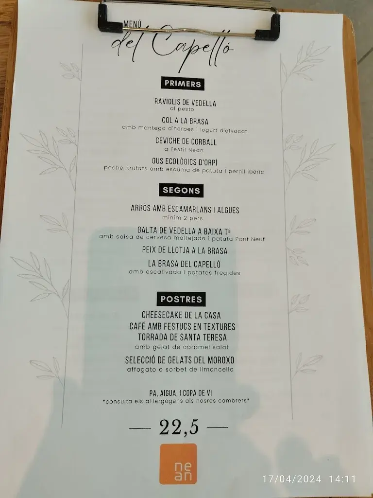 Menu_Nean Restaurant_Capellades_image_3
