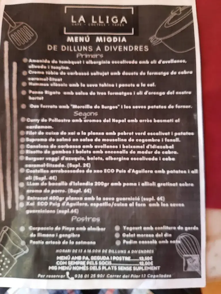 Menu_Cafeteria La Lliga_Capellades_image_2