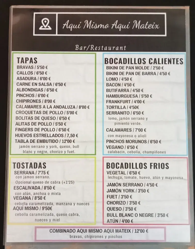 Menu_Bar Restaurant AQUI MISMO AQUI MATEIX_Capellades_image_1