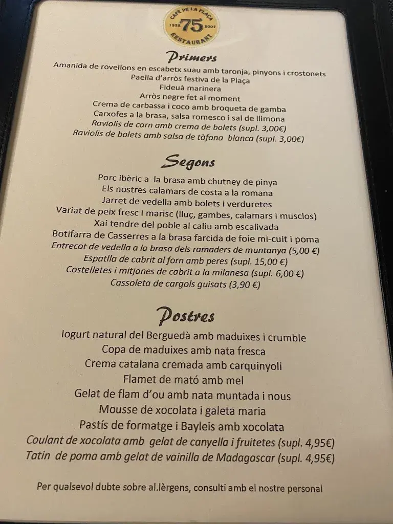 Menu_Restaurant La Plaça_Casserres_image_1