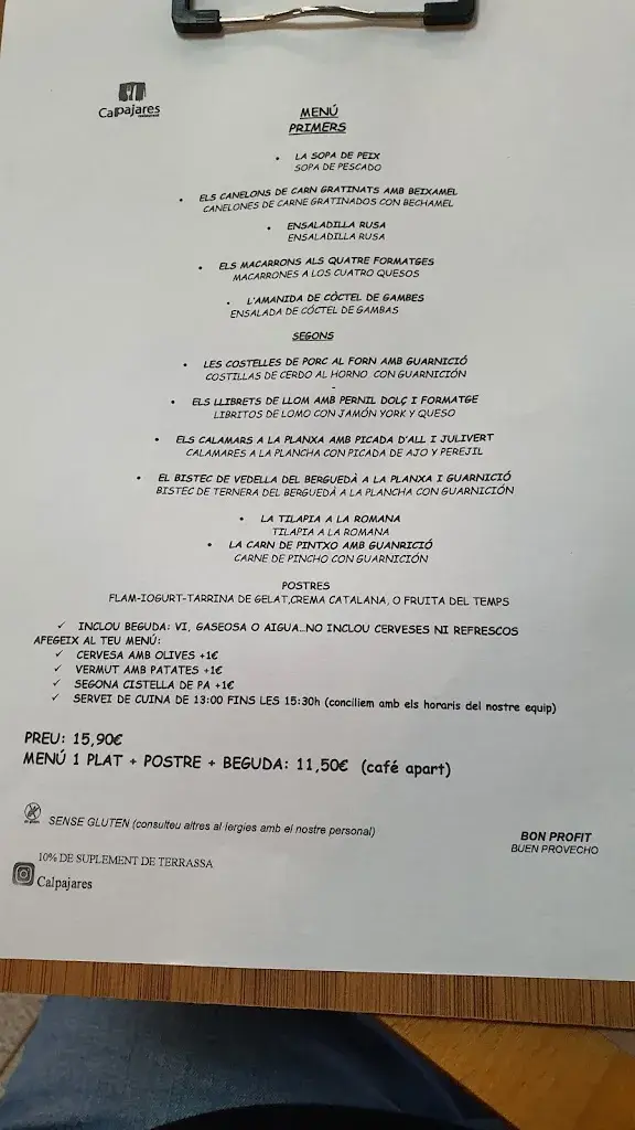 Menu_Cal Pajares Restaurant_Casserres_image_1