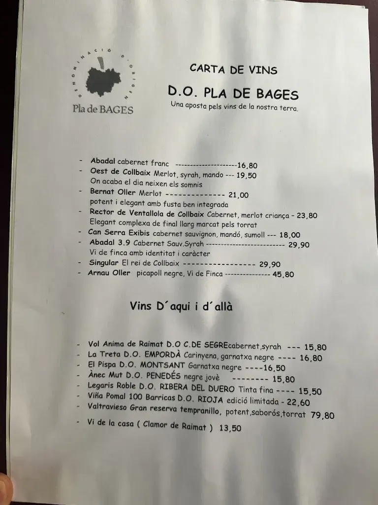 Menu_La Premsa Hotel Rural_Cardona_image_4