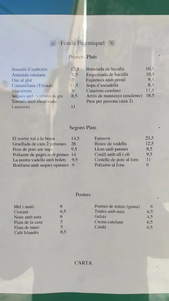 Menu_Fonda Peremiquel_Castellar de nHug_image_1
