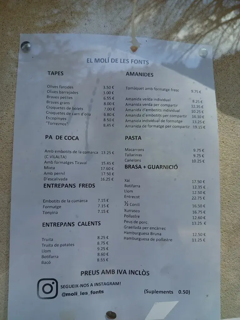 Menu_Restaurant El Molí de les Fonts_Castellar de nHug_image_1