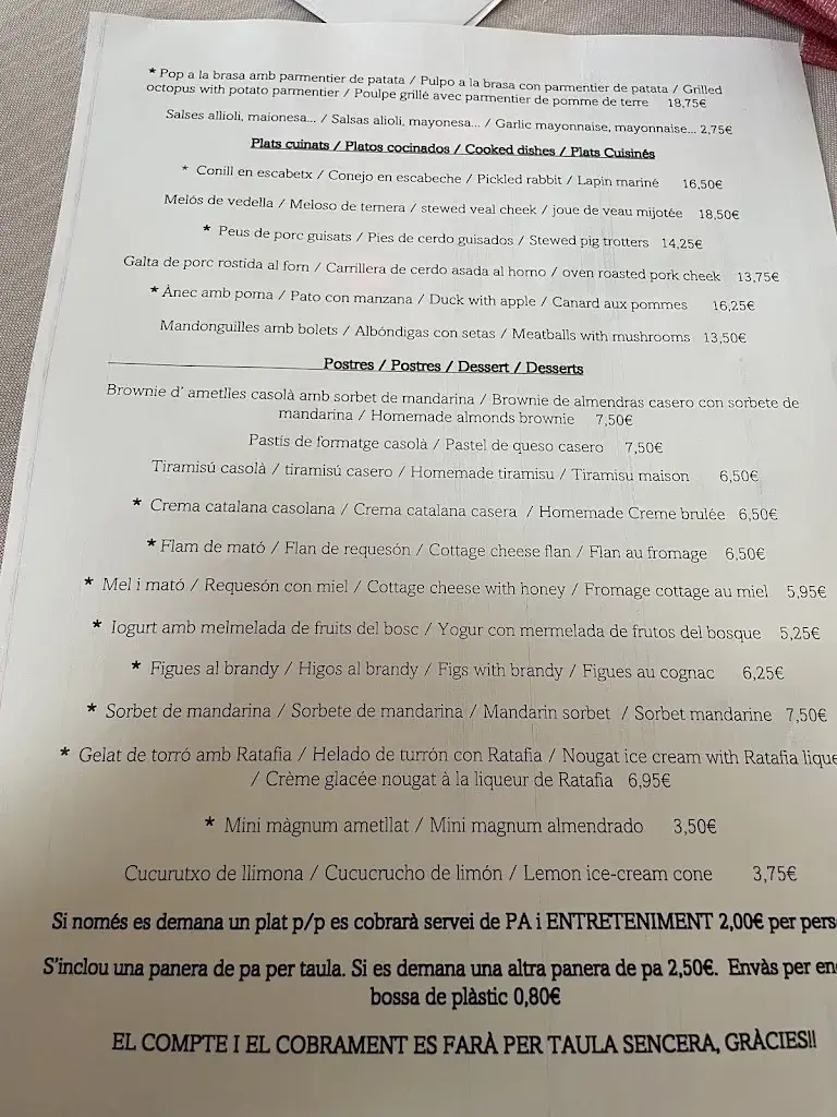 Menu_Hostal Les Fonts_Castellar de nHug_image_1