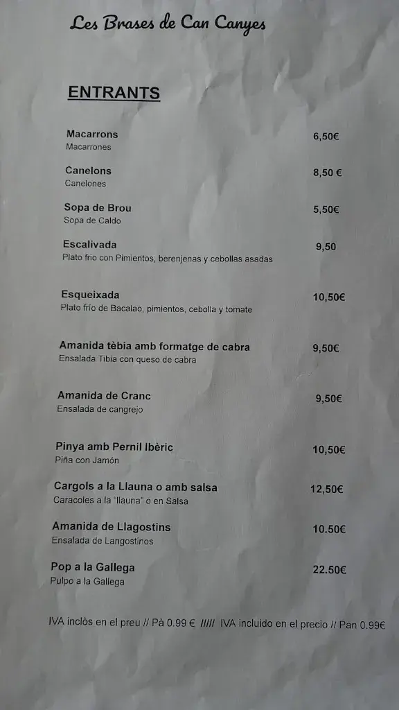 Menu_Restaurant Can Canyes_Cardedeu_image_1